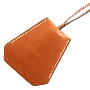 美品◇HERMES エルメス ヴィンテージ マルジェラ期 レザー クロシェット ネックレス ペンダント アクセサリー ブラウン □C刻印 フランス製 レディース