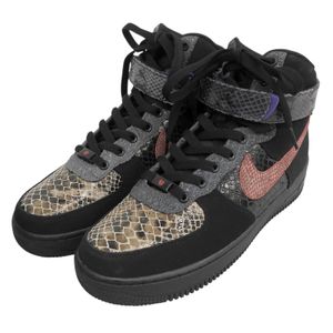 Unused ▲NIKE 555107-001 AIR FORCE 1 HI CMFT YEAR OF THE SNAKE Zodiac Model Snake Pattern Leather High-Top Sneakers Black Multi 26cm Men's with Box