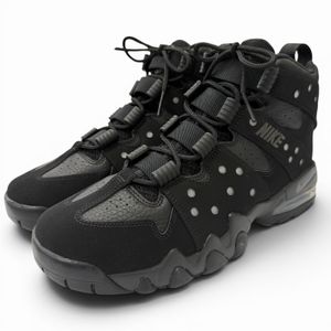 [Reviewed and Updated] Unused Item □ NIKE DC1411-001 Air max 2 CB 94 Suede Leather Charles Barkley Signature Model High-Top Sneakers Black and Metallic Silver Size 27 Men's