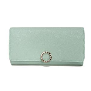 중고 BVLGARI 불가리 클립 라지 월렛 그레인 카프 라프소디오펄 파스텔 바이컬러 컴파트먼트 지폐 수납 카드 케이스 패스 케이스 동전 지갑 RFID IC 칩 미사용 BB 로고 링 글레이셔 터코이즈 긴 지갑 287271