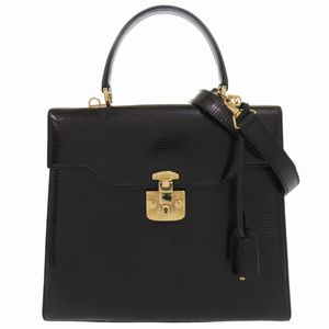 미품 구찌 레디락 0000 926 0192 리자드 블랙 핸드백 검정 0428【중고】GUCCI