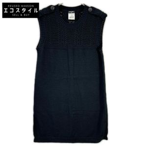 Chanel P53710K06995 CC Button Knit Dress, Size 42 [Used]