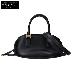 Balenciaga 868585 2026 Summer Collection Showpiece Black Bolero Smooth Calf Bowling Bag Mini - [Used]