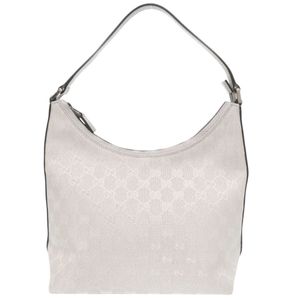 미품 구찌 GG 캔버스 레더 257282 실버 원숄더 숄더백 0565【중고】GUCCI