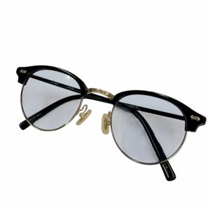 美品▼금자안경 카네코간쿄 KVS-20 서몬트브로우 아이웨어 선글라스 블랙 골드 렌즈: 블루 48□22-145 일본제 남성용