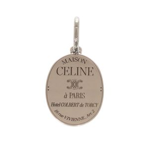 미사용 세리니 셀린느 차르마 MAISON CELINE 메달 로듐 피니시 브라스 트리옹프 메탈 실버 네크리스 톱 0306 【중고】 CELINE