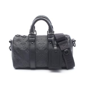 【二手】LOUIS VUITTONKeepall Bandoulière 25 2WAY 手提包 M20900 黑色皮革 男士二手