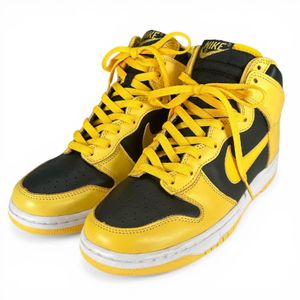 Unused ▲NIKE Vintage 1999 DUNK HIGH LE High-Top Sneakers, Black & Yellow, Size 27cm, Men's