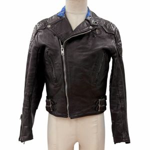 Popular □ Lewis Leathers Vintage Super Monza Leather 70s Padded Rider's Jacket Dark Braun 38 Made in England Men's