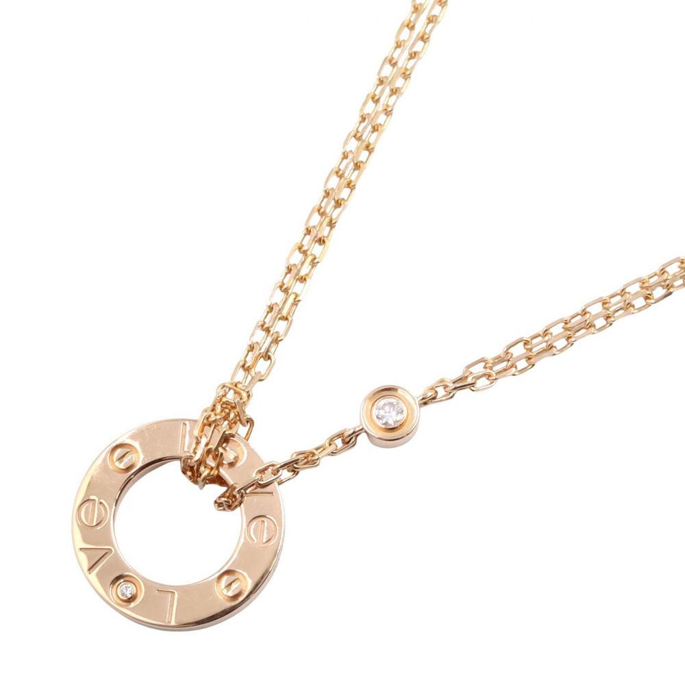 [Pre-owned] Cartier Love Circle 2PD Necklace B7224509, Neck size 38 ...