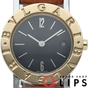 ブルガリ ブルガリブルガリ ウォッチ 26mm Bvlgari Bvlgari 26mm BB26SGL/BB26SGLD K18YG/SS/革 レディース時計 ブラック 仕上げ済 美品 【中古】