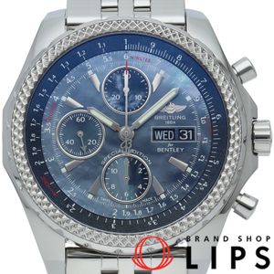 ブライトリング ベントレーGT クロノグラフ ブルーシェル 日本限定 Bentley GT Chronograph A13362/A133627X/BE63 箱 保証書 SS メンズ時計 ブルーシェル 仕上げ済 美品 【中古】