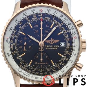 ブライトリング オールドナビタイマー クロノグラフ 41 ジャパンリミテッド 世界限定100本 Old Navitimer Japan Limited R13323/R132B46WBA K18PG/革 メンズ時計 ブラック 仕上げ済 美品 【中古】