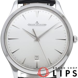 ジャガー・ルクルト マスターウルトラスリム デイト ウォッチ 38mm Master Ultra Slim Date Q1288420/174.8.37S 箱 保証書 SS/革 メンズ時計 シルバー 仕上げ済 美品 【中古】