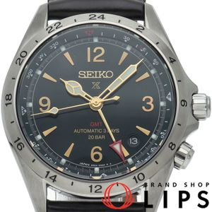 セイコー プロスペックス アルピニスト メカニカル GMT Prospex  Alpinist Mechanical GMT SBEJ005/6R54-00B0 箱 保証書 SS/革 メンズ時計 シルバー 美品 【中古】