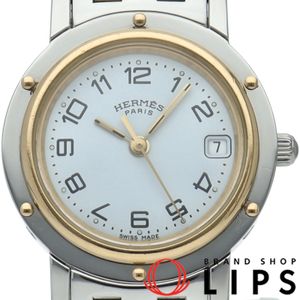 エルメス クリッパー レディース時計 Clipper Ladies CL4.220 GP/SS レディース時計 ホワイト 仕上げ済 美品 【中古】