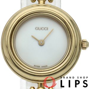 グッチ チェンジベゼル レディース時計 Change Vezel Ladies 11/12.2 箱 ベゼル×4 GP レディース時計 ホワイト 美品 【中古】