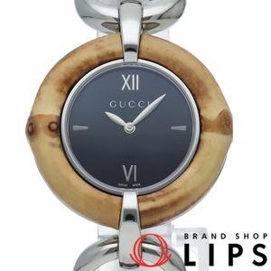 グッチ バンブー レディース時計 Bamboo women's watch 132.4/YA132401 箱 保証書 SS レディース時計 ブラック 仕上げ済 美品 【中古】