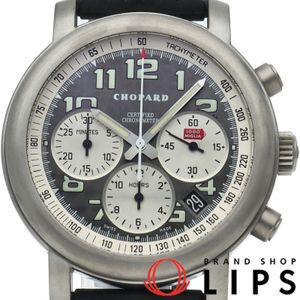 ショパール ミッレミリア クロノグラフ 40mm 世界限定2000本 Millemiglia Chronograph 8407 箱 チタン/ラバー メンズ時計 ブラック/シルバー 仕上げ済 美品 【中古】
