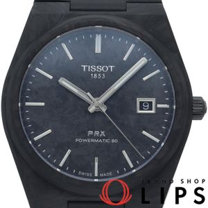 ティソ PRX パワーマティック80 ウォッチ カーボン 40mm PRX Powermatic 80 Carbon 40mm T137.907.97.201.00 箱 保証書 カーボン/ラバー メンズ時計 ブラック 美品 【中古】