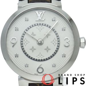 루이 비통 탐부르 모노그램 시계 33mm
8P 다이아 Tambour Monogram Q13MJB 박스 보증서 밴드×2 SS/가죽 여성용 시계 실버 마감済 미품 【중고】