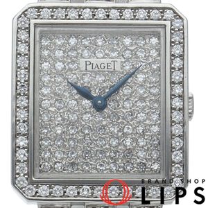 피아제 프로토콜 시계 전면 다이아몬드 제조사 정품 Protocole GGP98014 K18WG 여성용 시계 다이아몬드 마감 완료 미품 【중고】
