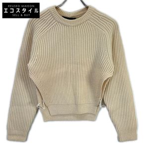 Alexander Wang White 21-25-0049 Ribbed Wool Crew Neck Knit S [Used]