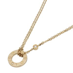 [Pre-owned] Cartier Love Circle 2PD Necklace, Neck size 38/41cm, K18 (Yellow Gold), Diamond Love Circle 2PD Necklace, Women's.