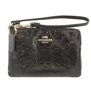 近全新 Coach 黑色漆皮迷你腕包 0558 [二手] COACH