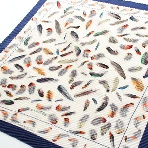 【二手】愛馬仕 HERMES 褶皺方巾 PLUMES 真絲褶皺方巾 女士二手 B