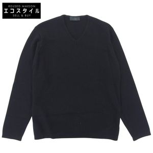 Zanone Wool V-Neck Knit Top, Men's, Black, Size 46 (Used)