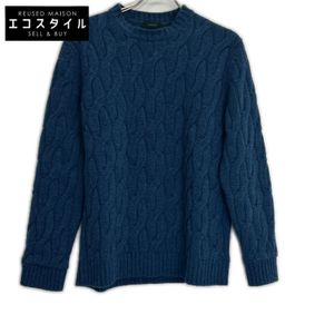 Zanone 813112 ZN209 Blue Cable Knit Sweater, Size 48 [Used]