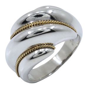 Tiffany & Co. Twist Rope Ring, Size 11, Vintage, Sterling Silver 925 x 18K Yellow Gold, Approx. 6.0g, Women's [Pre-owned]