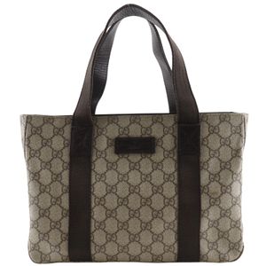 Gucci GUCCI Tote Bag 141976 GG Supreme Canvas Brown Shoulder Bag/Handbag A5 Open Women's [Used]