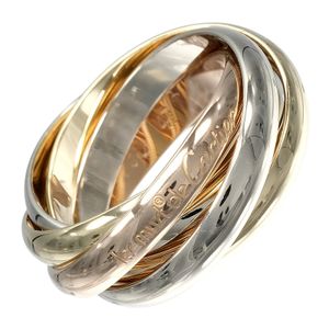 Cartier Trinity 5 - Stone Ring, Size 7, K18 Gold (YG x PG x WG), Approx. 8g, Women's [Pre-owned]