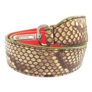 成色極佳 Fendi Strap You 蟒蛇皮米橙色肩帶 0445 [二手] FENDI