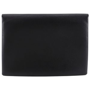Hermes Calvi GM Clutch Bag, Veau Epsom Leather, 2018 Model, Black/Green, Size C, A5, Snap Button, Unisex [Used]