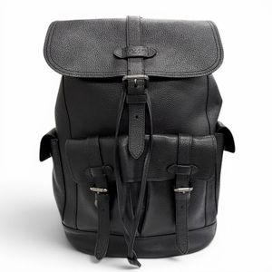 สินค้าสภาพดี △ COACH (โค้ช) F36811 แฮดสัน โลโก้หนังแพทช์ กระเป๋าเป้สะพายหลัง หนัง แบล็ค สำหรับผู้ชาย แนะนำ◎