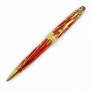 極美品△MONTBLANC モンブラン マイスターシュテュック ジ オリジン コレクション ソリテール ミッドサイズ 100周年記念モデル 現行品 ボールペン ゴールド オレンジ ドイツ製 メンズ 筆記確認済み 箱・保存袋付き オススメ◎  定価325,600円
