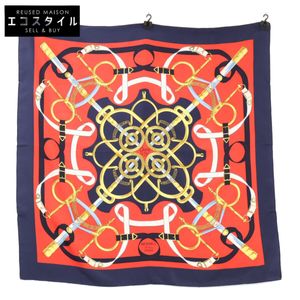愛馬仕 [成色極佳] Eperon d'Or（金馬刺）絲巾 90 [二手]