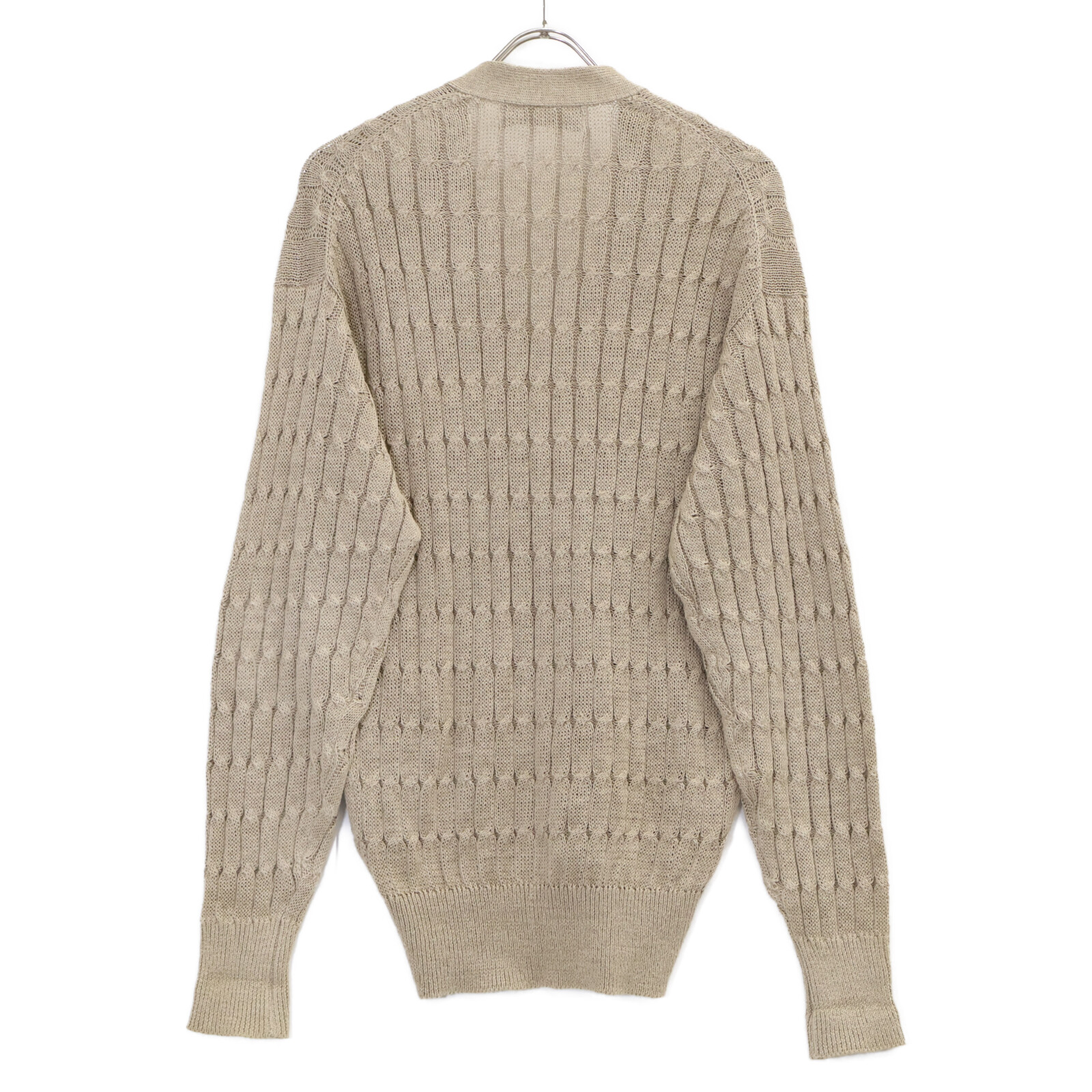 COMME des GARÇONS HOMME 90年代田中OM HN-020090 米色亚麻针织开衫无