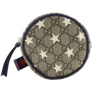 Gucci Children's Waist Bag, Star Waist Pouch, 502330, GG Supreme Canvas, Brown, Star, Zipper, Chilled License, Women's [Used]