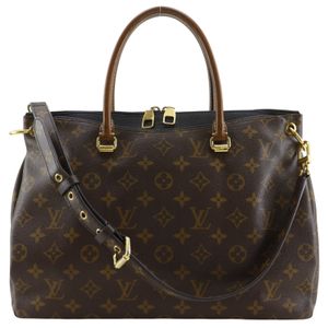 Louis LOUIS VUITTON Pallas MM Handbag, 2-Way Shoulder Bag, M41064, Monogram Canvas, Noir (Brown/Black), 2015 Model, CA1145, Shoulder Bag/Handbag, 2-Way, A5 Size, Double Zipper, Women's [Used]
