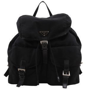Prada Backpack, Nylon, Black, Shoulder Bag/Handbag, 2-way, Belt Buckle, Women's [Used]