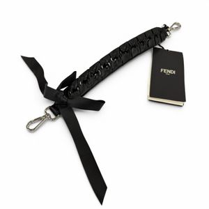 全新☆ FENDI Mini Strap You 皮革RIBON肩帶，黑色，義大利製，女士款，附防塵袋。