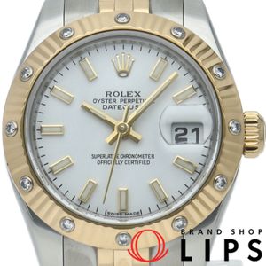 Rolex Datejust 26 Ladies' Watch, Diamond Bezel, Overhauled, Datejust 26 179313 (D), Box, Warranty, K18YG/SS Ladies' Watch, White, Polished, 2005, Excellent Condition [Used]