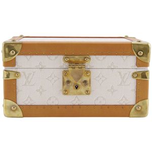루이 비통 LOUIS VUITTON 코프레 트레조르 24 주얼리 케이스 모노그램 헤리티지 M15039 PVC 화이트 파치니 잠금장치 coffretresol 24 _【중고】