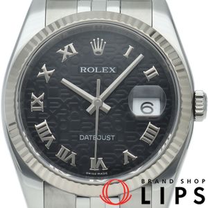 Rolex Datejust 36 Men's Watch, Computer Dial, Datejust 36 116234(Z), Box, Warranty Card, K18WG/SS, Men's Watch, Black, Polished, 2006 Model, Excellent Condition [Used]