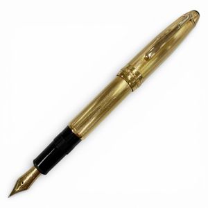 Excellent condition ▼ MONTBLANC Meisterstück Solitaire 146 Vermeil Barley 18K EF nib White Star Fountain Pen Gold Made in Germany Men's