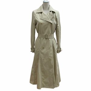 Mint condition ★ Max Mara 2022 model 23112101326 100% cotton long trench coat with logo buttons and belt, beige, size 36, made in Italy , authentic, women's.